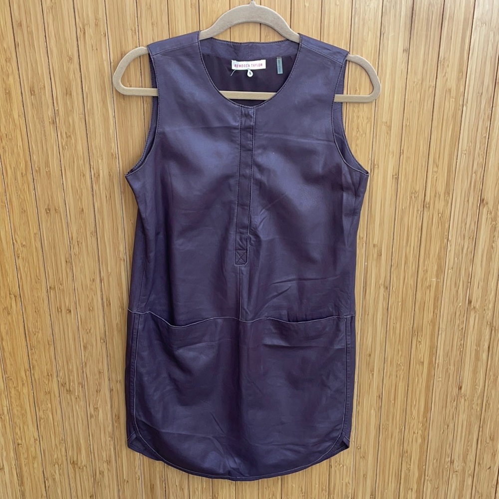 Rebecca Taylor Women’s Runaway Leather Dress - Picture 3 of 11
